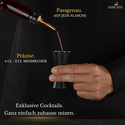 Cocktail Shaker Set [1,3 - SEHR GUT] - 500ml Edelstahl Cocktailshaker mit Bar Zubehör, Cocktail Set | Bar Set | Barkeeper Set | Cocktail Mix Set | Bar Geschenkset | Schwarz-Silber