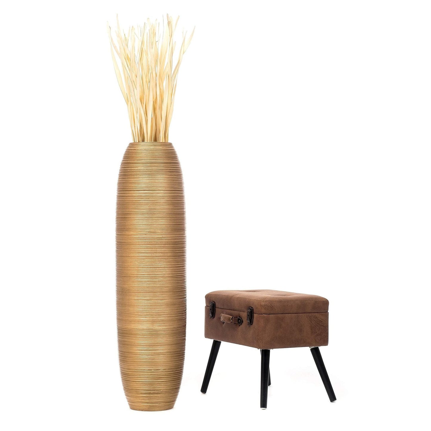 Suuri puinen lattiamaljakko, 70 cm