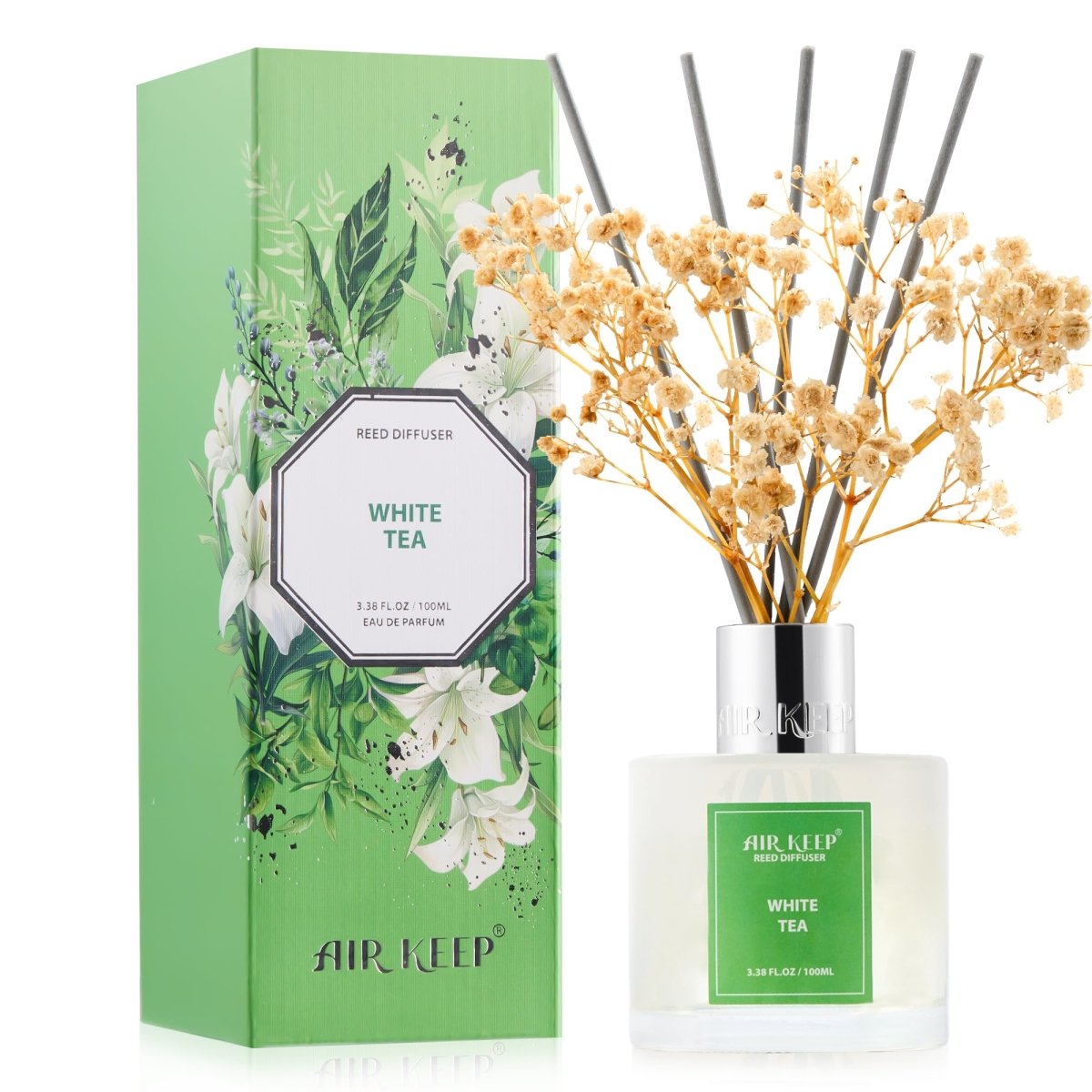 Reed Diffuser Set (3.38 fl oz) – Clean Linen Scent with 8 Sticks, Home Fragrance for Bathroom & Shelf Decor - Easiley - B0DCJ5HS3F