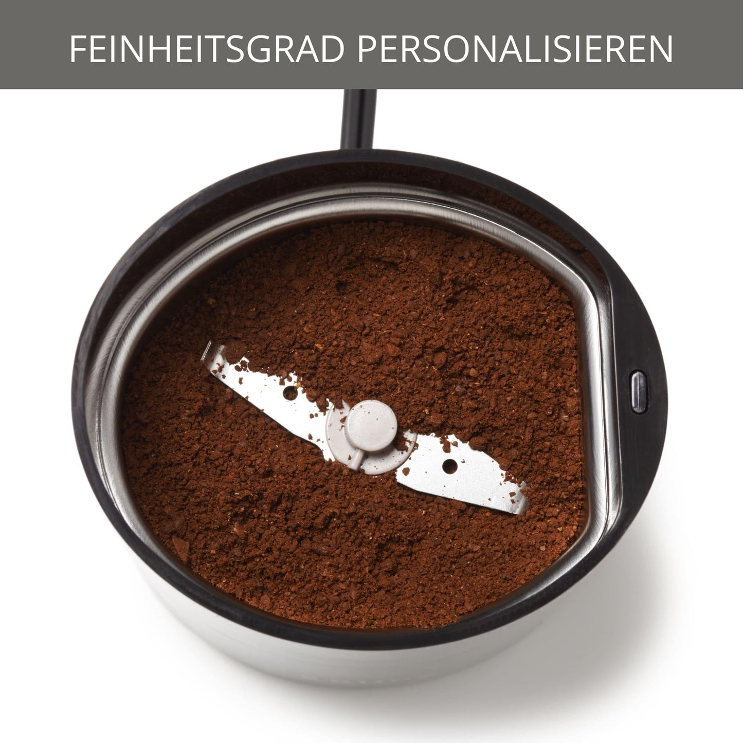 Krups F20342 Kaffeemühle und Gewürzmühle in Einem, Leistungsstarker Motor, Mahlgrad variabel, 75g Füllmenge, Schlagmesser aus Edelstahl, Sicherheitsdeckel, Anti-Rutsch-Füße, Schwarz