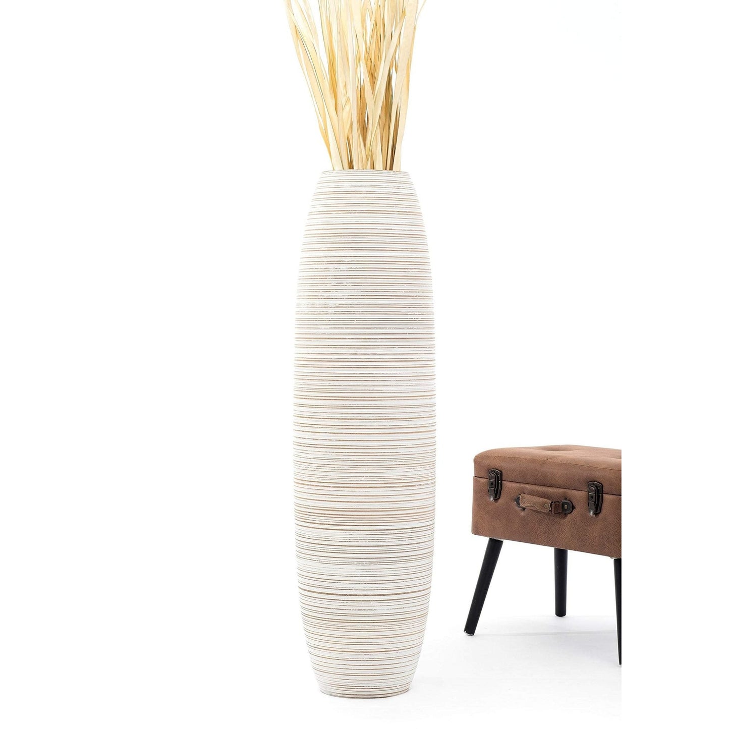 Suuri puinen lattiamaljakko, 70 cm