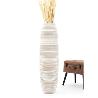Suuri puinen lattiamaljakko, 70 cm
