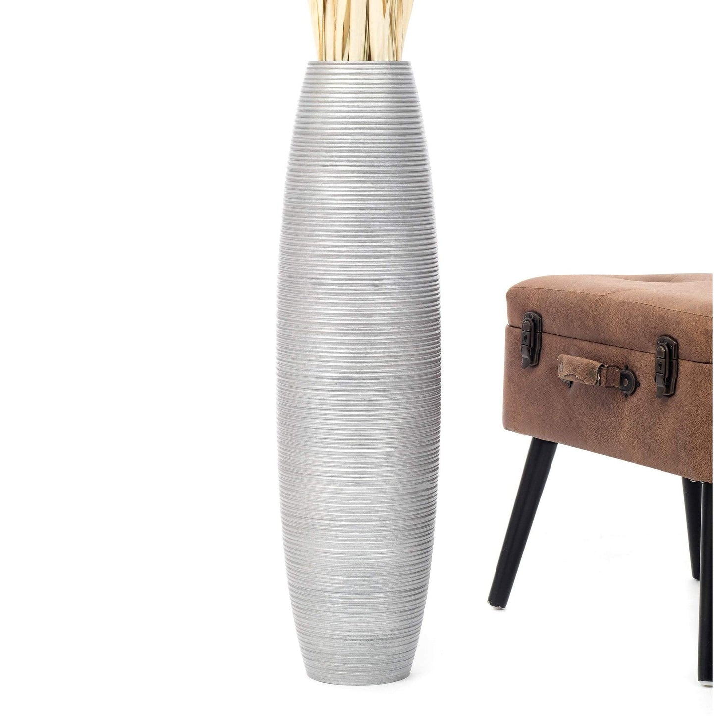 Suuri puinen lattiamaljakko, 70 cm