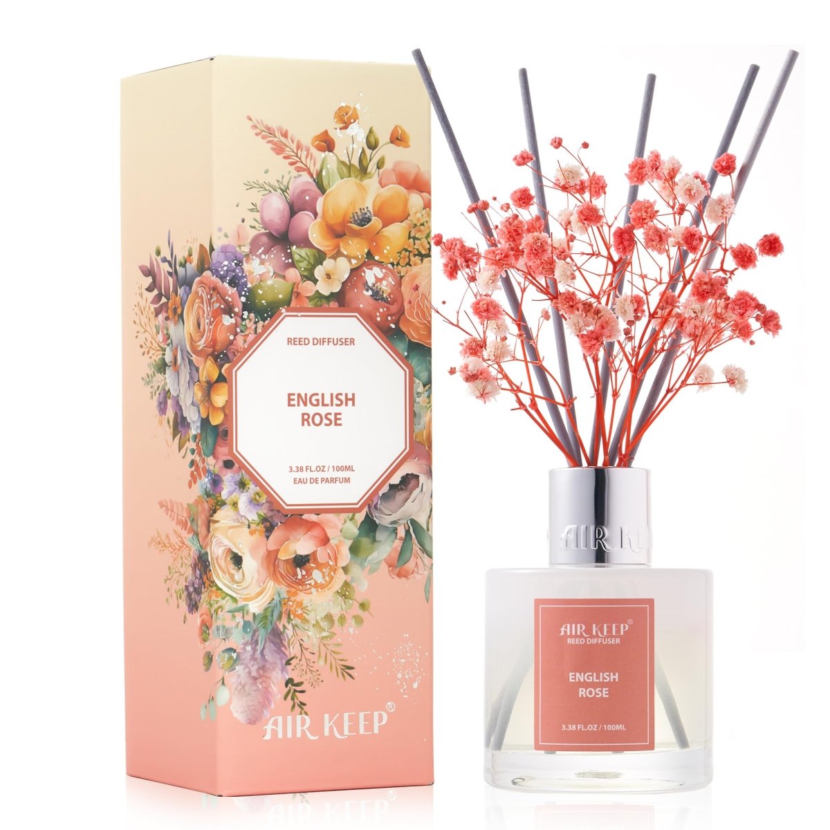 Reed Diffuser Set (3.38 fl oz) – Clean Linen Scent with 8 Sticks, Home Fragrance for Bathroom & Shelf Decor - Easiley - B0CTZYHQ2X