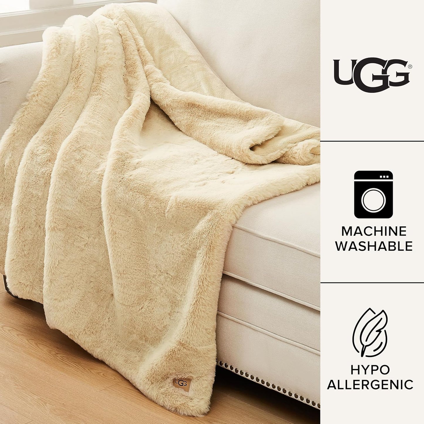 UGG Euphoria Throw Blanket – Soft Faux Fur, 50"x70"