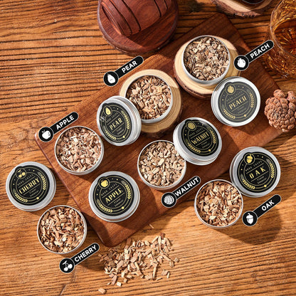 Whiskey Smoker Kit with Torch – Cocktail Smoker Infuser Set with 6 Wood Chip Flavours, Glasses & Ice Ball Moulds (No Butane)