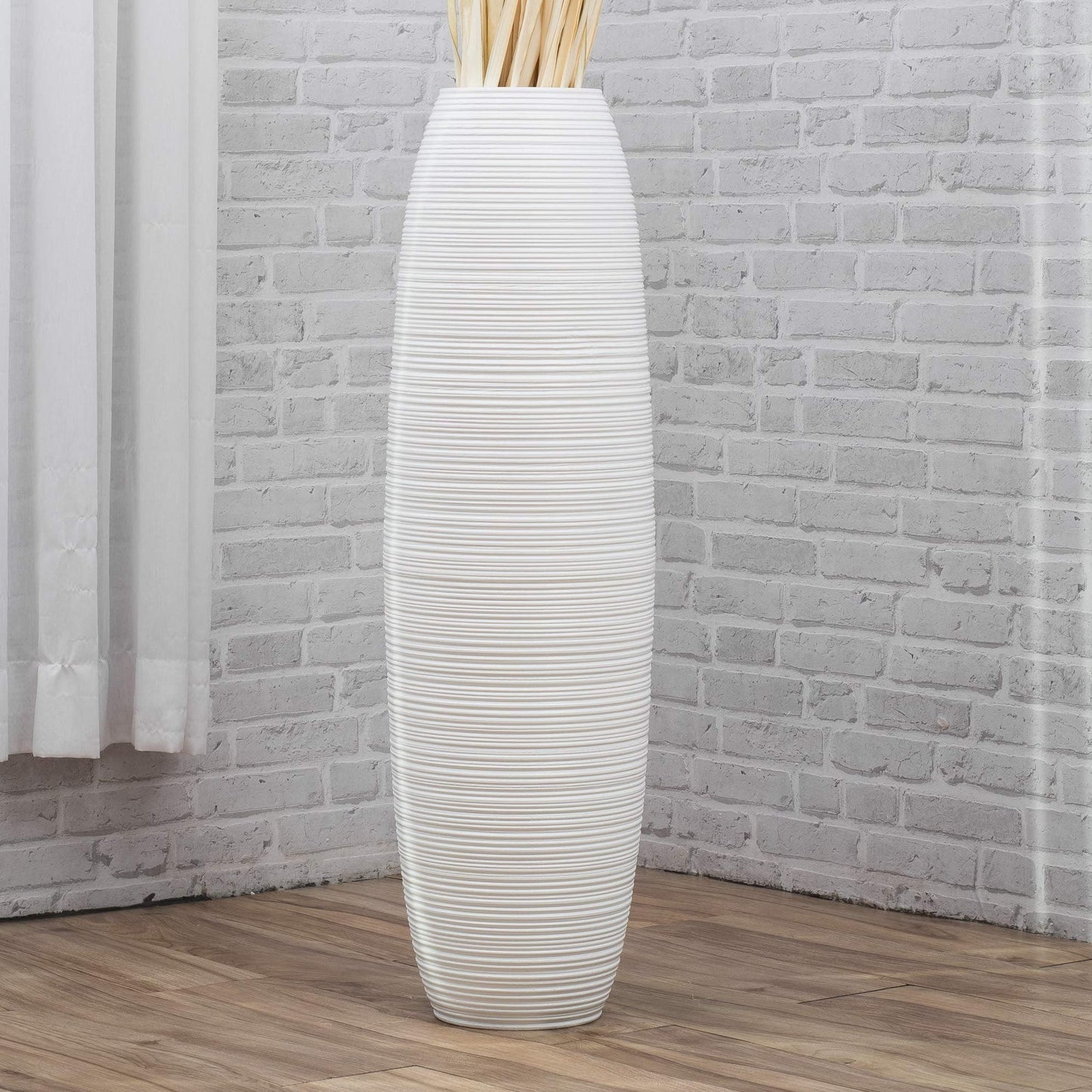 Suuri puinen lattiamaljakko, 70 cm