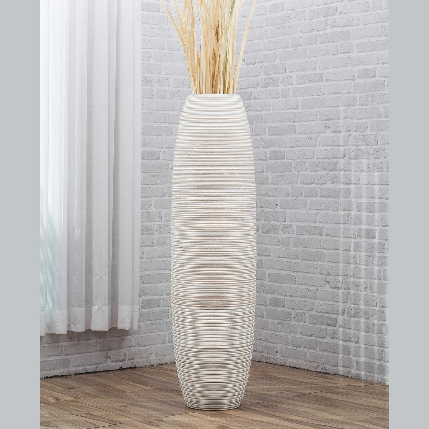 Suuri puinen lattiamaljakko, 70 cm