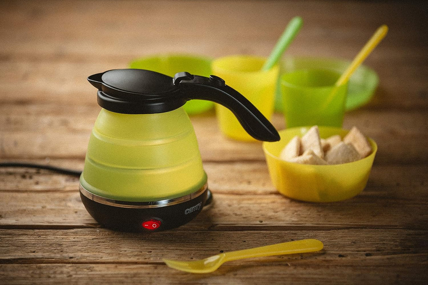 Camry CR-1265 Collapsible Travel Kettle – 0.6 L Electric, Compact & Lightweight (Green)