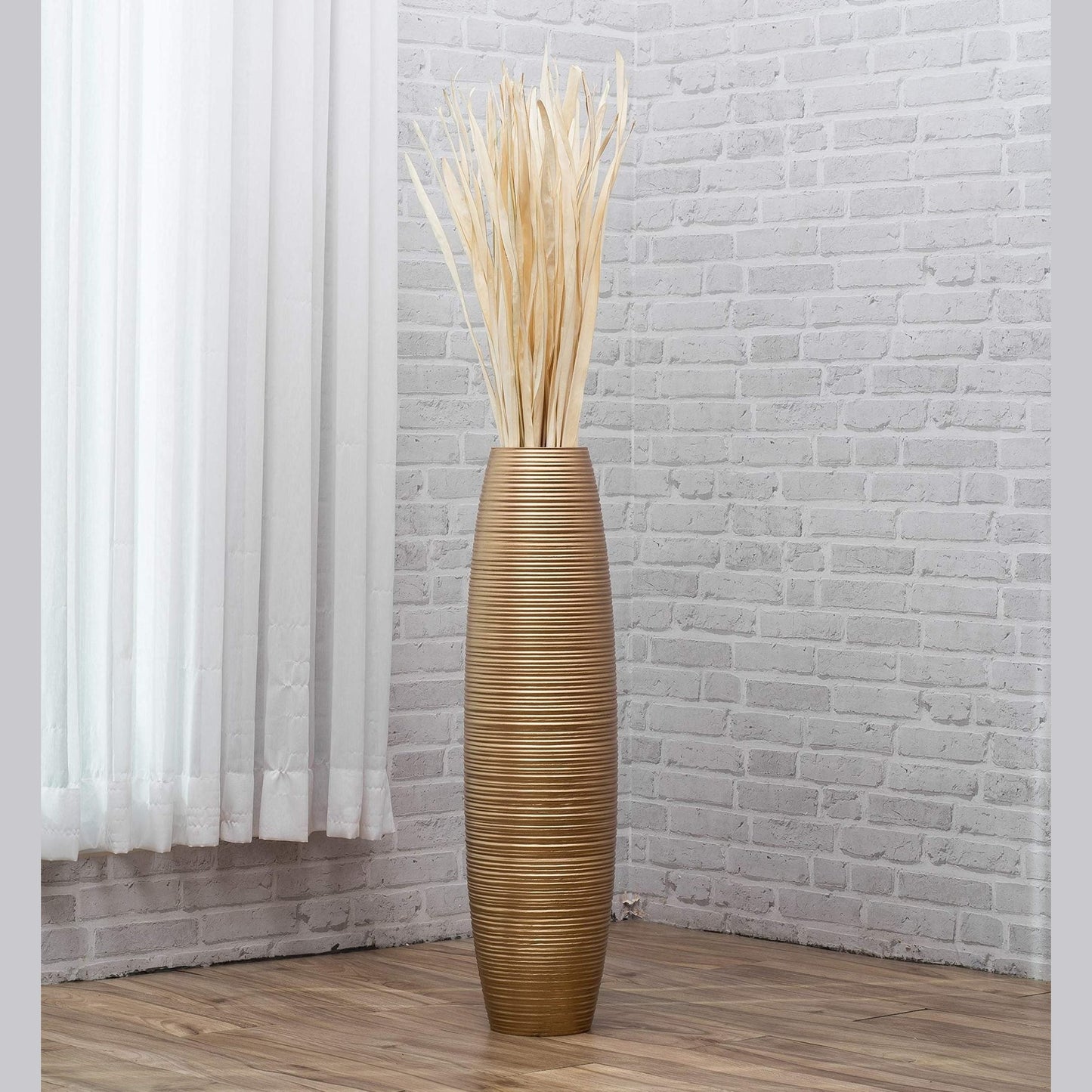 Suuri puinen lattiamaljakko, 70 cm
