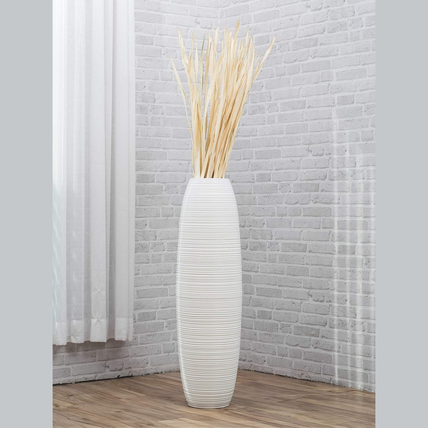 Suuri puinen lattiamaljakko, 70 cm