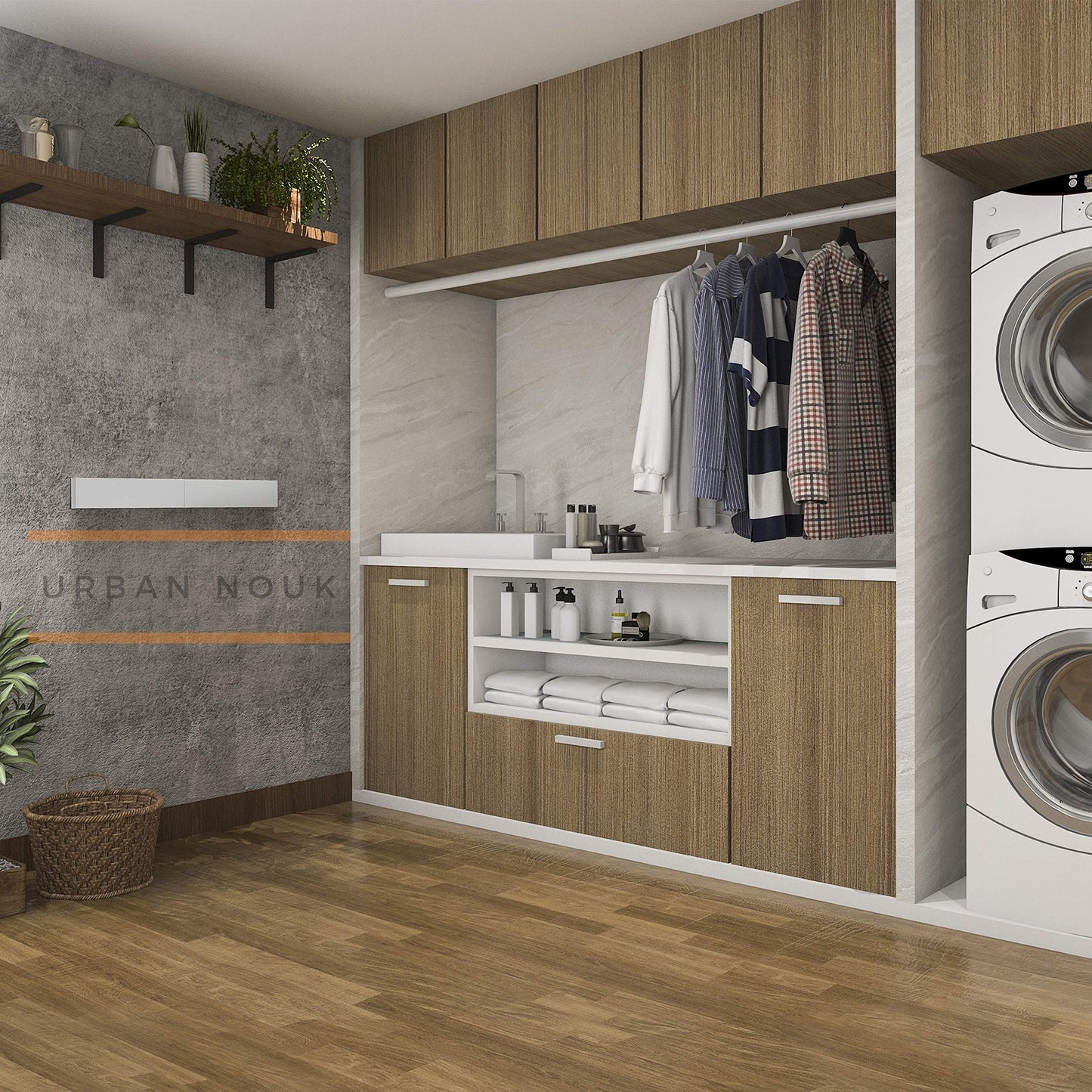 Seinään taittuva pyykinkuivain 70 cm