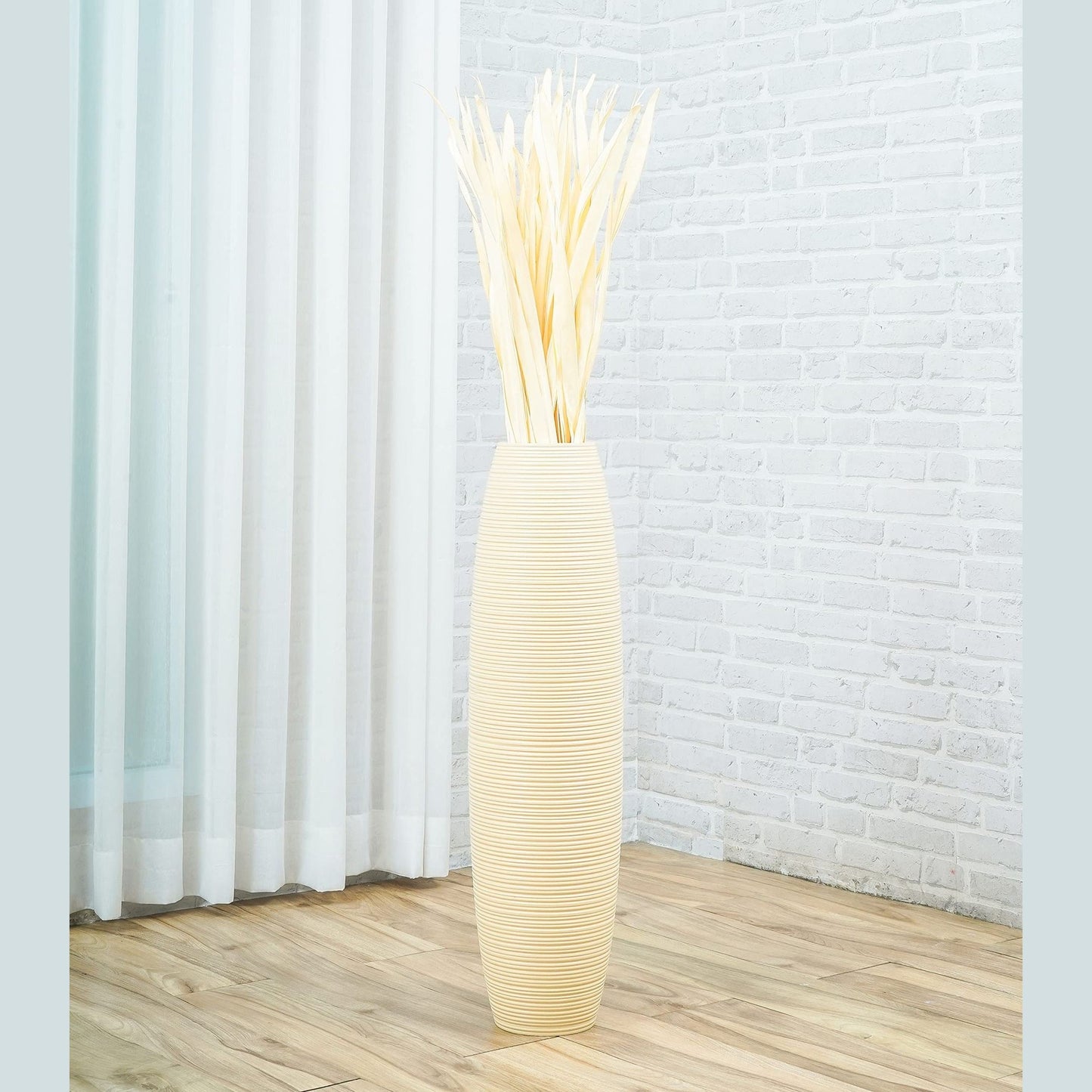 Suuri puinen lattiamaljakko, 70 cm