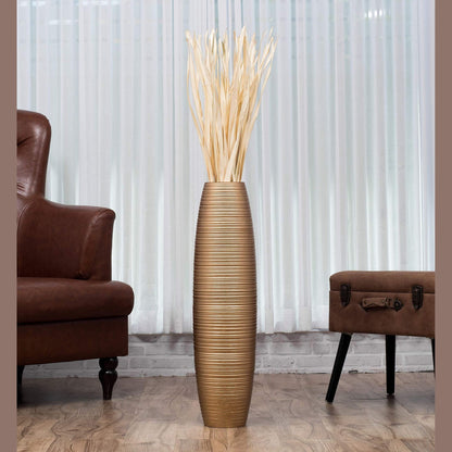 Suuri puinen lattiamaljakko, 70 cm