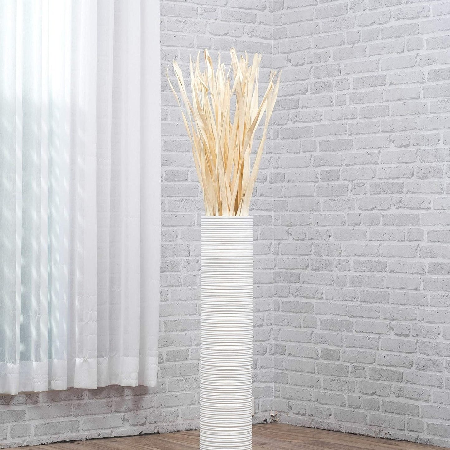 Puinen lattiamaljakko pampaheinille & oksille, 70 cm