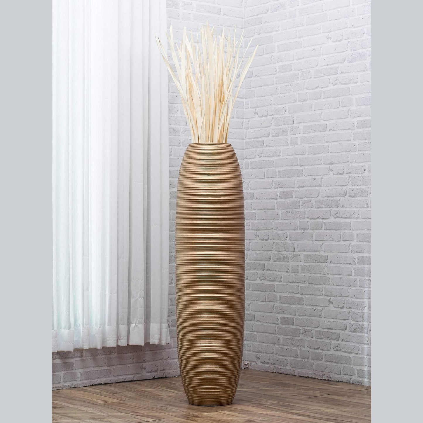 Suuri puinen lattiamaljakko, 70 cm