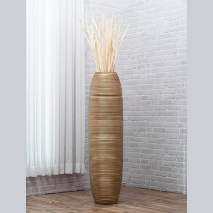 Suuri puinen lattiamaljakko, 70 cm