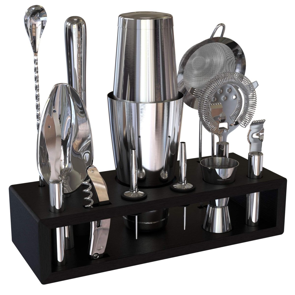 Gunmetal Black 13-Piece Boston Cocktail Shaker Set - Complete Mixology Bartender Kit with Bar Accessories - Easiley - B07S8QH2CD